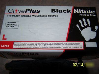 Gloves-nitrile industrial latex-powder free 100 in box