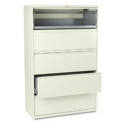 Hon 800 series 42 wide 5HIGH lateral file with rollout