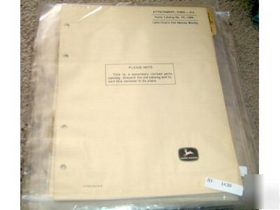 John deere 313 corn attachment parts catalog manual