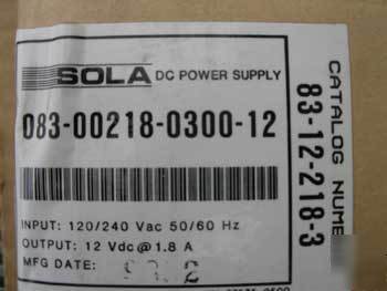 New sola 83-12-218-03 power supply 47-63 hz