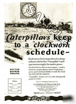 Caterpillar 1927 mag ad, sixties & bottom dump wagons