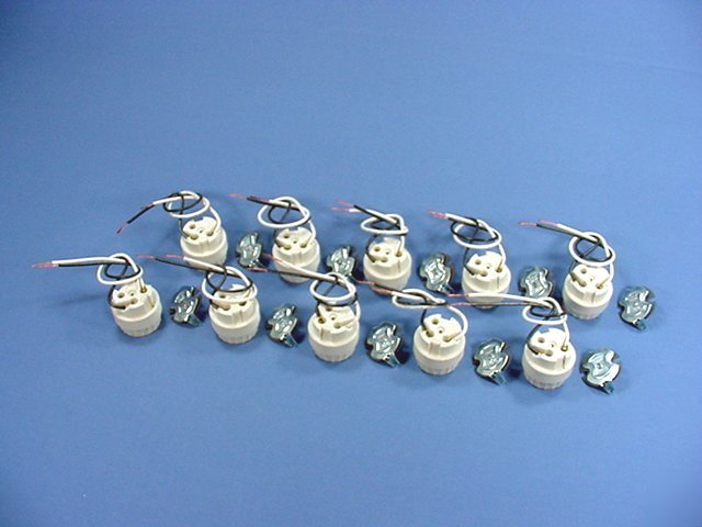 10 leviton porcelain lamp holders strap mt light socket