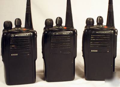 6 motorola EX500 uhf 16 ch radios w/rapid gang charger