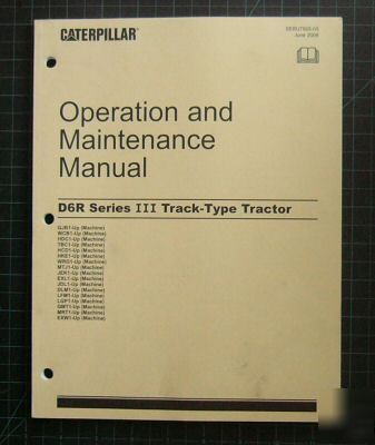 Cat caterpillar D6R dozer operation/maintenance manual