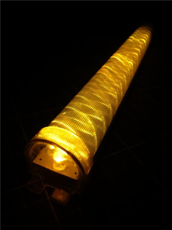 Dc 12 volt 3.5W led light tube w mount+clamps yellow v