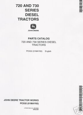 John deere 720-730 diesel tractor parts catalog