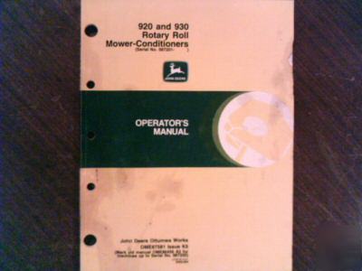 John deere 920 & 930 operators manual