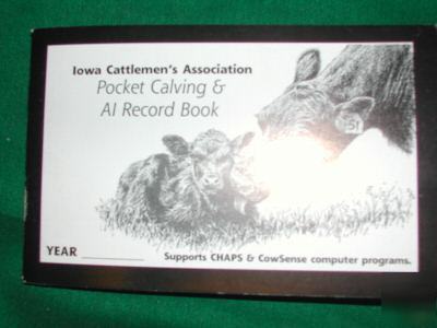 New pocket calving & a-i record book/cattle/livestock/ 