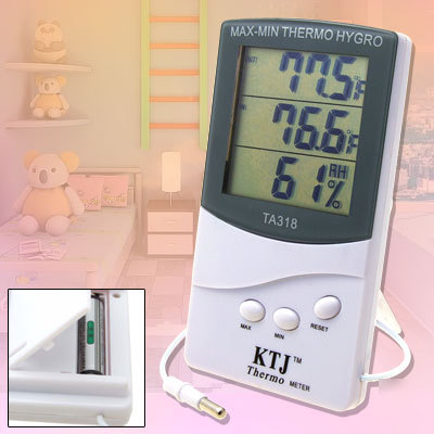 New portable lcd indoor outdoor thermometer hygrometer