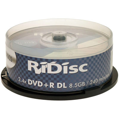 25 ridisc 2.4X dual layer dvd+r blank dvd discs