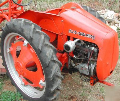 Allis chalmers g tractor with 48 inch bush hog - rare