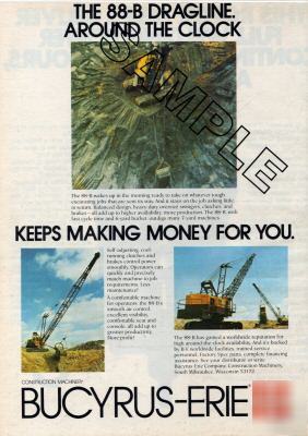 Bucyrus-erie 88-b 6CY dragline 1979 magazine color ad