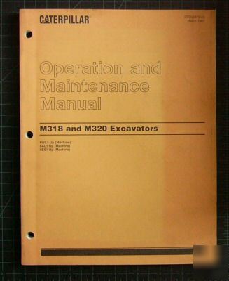 Cat caterpillar M318 M320C operation/maintenance manual