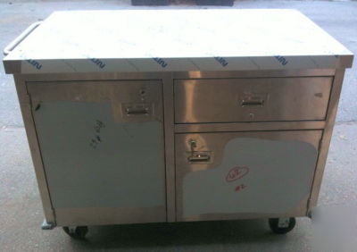 Custom made chef prep table/cart - stainless steel