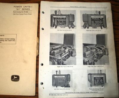 John deere 217 power unit parts catalog jd manual book