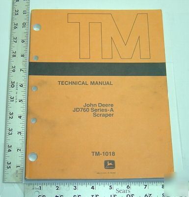 John deere - technical manual - JD760-a scraper - 1974