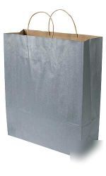 Merchandise kraft bags holiday xmas silv metallic l 100