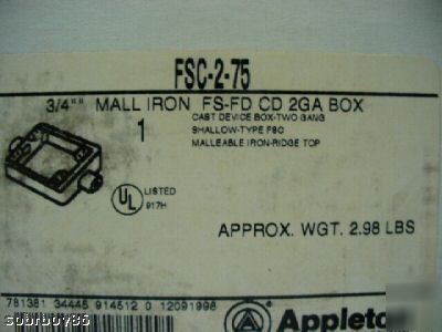 3 appleton FSC275 - fs cast box, 2 gang, malleable iron