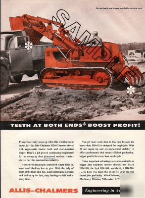 Allis-chalmers hd-6G tractor shovel 1957 magazine ad