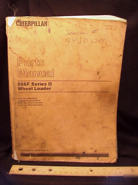 Cat caterpillar 966 f 966F wheel loader parts manual 