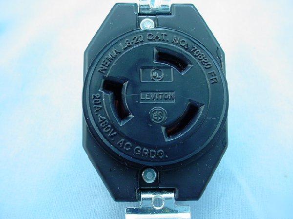 Leviton L8-20 locking receptacle outlet 20A 480V 2340