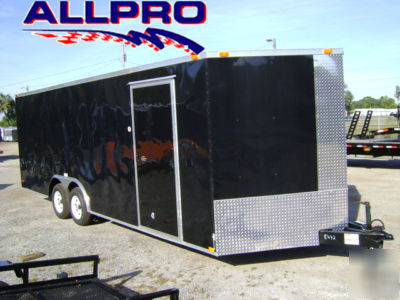 New 8.5 x 24 enclosed cargo car trailer w ramp & v nose
