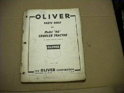 Oliver model hg crawler tractor parts book