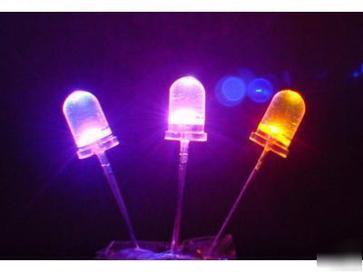 10PCS 5MM 3 color rgb led leds bulbs auto change