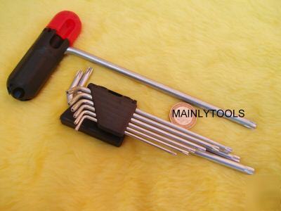 9 piece star / tamper torx / security key wrench tool