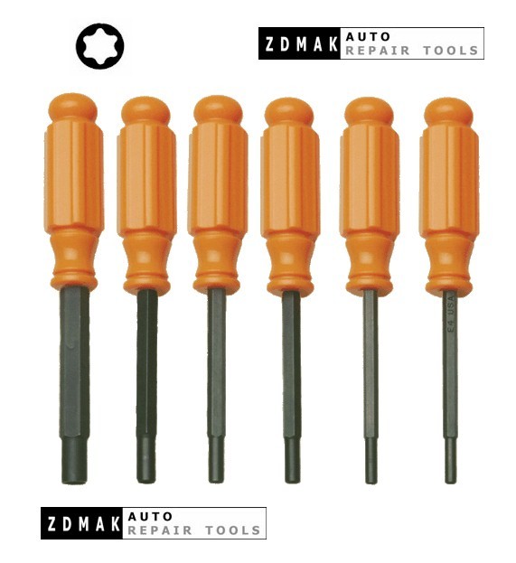 Female torx screwdriver set 6 pieces