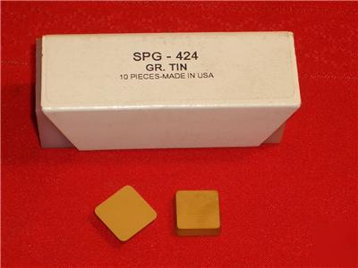 Lot of 45 carbide inserts spg-424/ tin coated