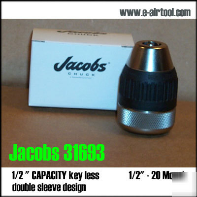 New keyless jacobs 31693 drill chuck 1/2 pro for dewalt