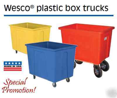 New wesco plastic box trucks ( ) 32 gal 350 lbs cap