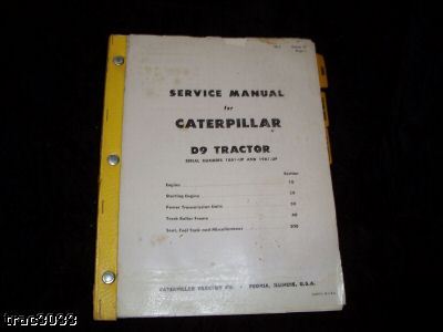 Original caterpillar D9 tractor service manual