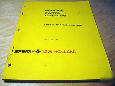 New holland 1114 windrower swather parts manual book nh