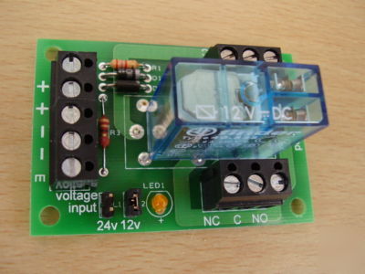 Relay board 24/12V dc coil i/p , 8 amp d/pole contacts