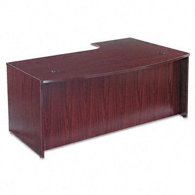 Bl laminate bow front desk shell w/left corner ext my