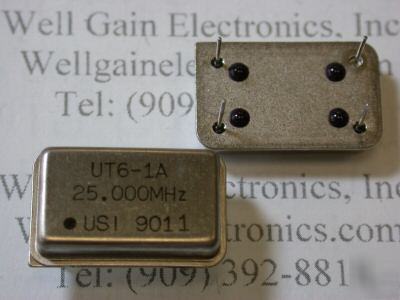 New 1000X universal UT6-1A 25.000 mhz xtal osc 4 pin 