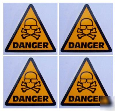 4 x brainiac danger stickers decals (mini digger)