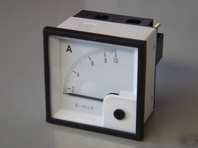 Ammeter 0-10 amp (ac) 72MM x 72MM square analogue