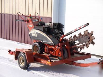 2003 ditch witch 1330 walk behind trencher and trailer