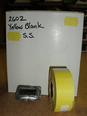 Meto 2602 blank yellow labels with ink roller 1 box