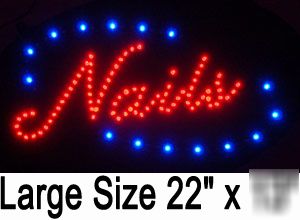 New led neon nails hair salon open welcome window sign