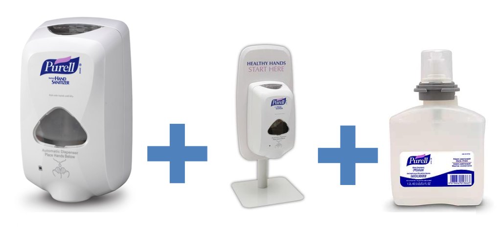 Purell gojo hand sanitizer tfx dispenser stand refill