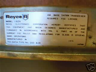 Royce am/cb transceiver 1-624
