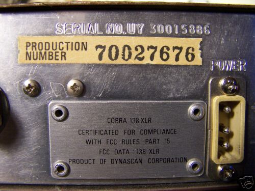 Vintage cobra 138XLR am/ssb 40 ch variable power/alc