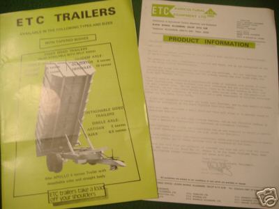 Etc trailers brochure & letter - tractor