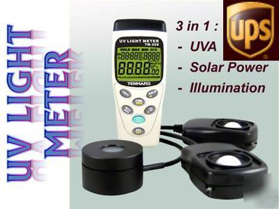 Illumination uva solar power light meter datalog 3IN1