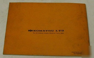 Komatsu 1978? air conditioning operation & maint manual
