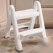 White folding step stool - two steps - RHP4209 - 4209